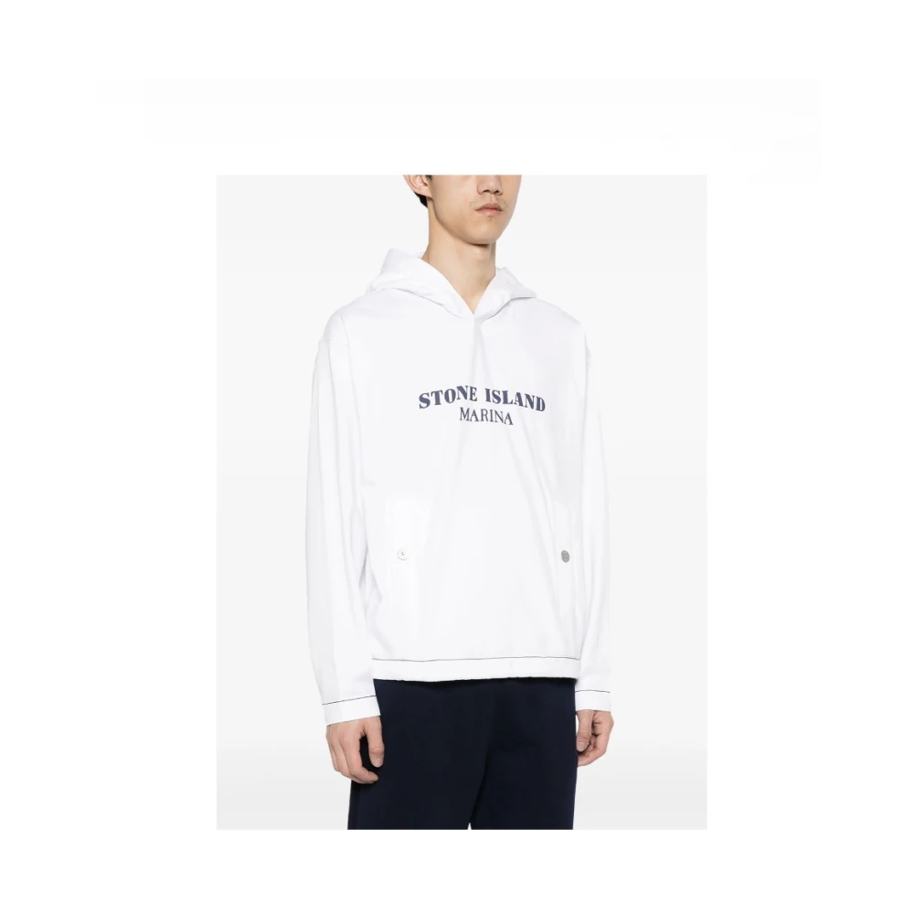 Stone Island Marina 'Old' Behandeling Hoodie Wit White Heren