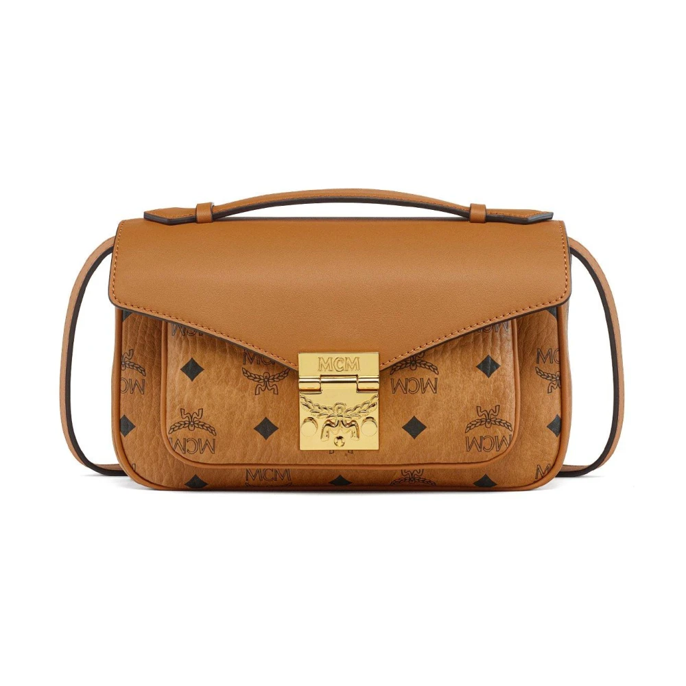 MCM Tracy Schoudertas in Visetos Brown Dames