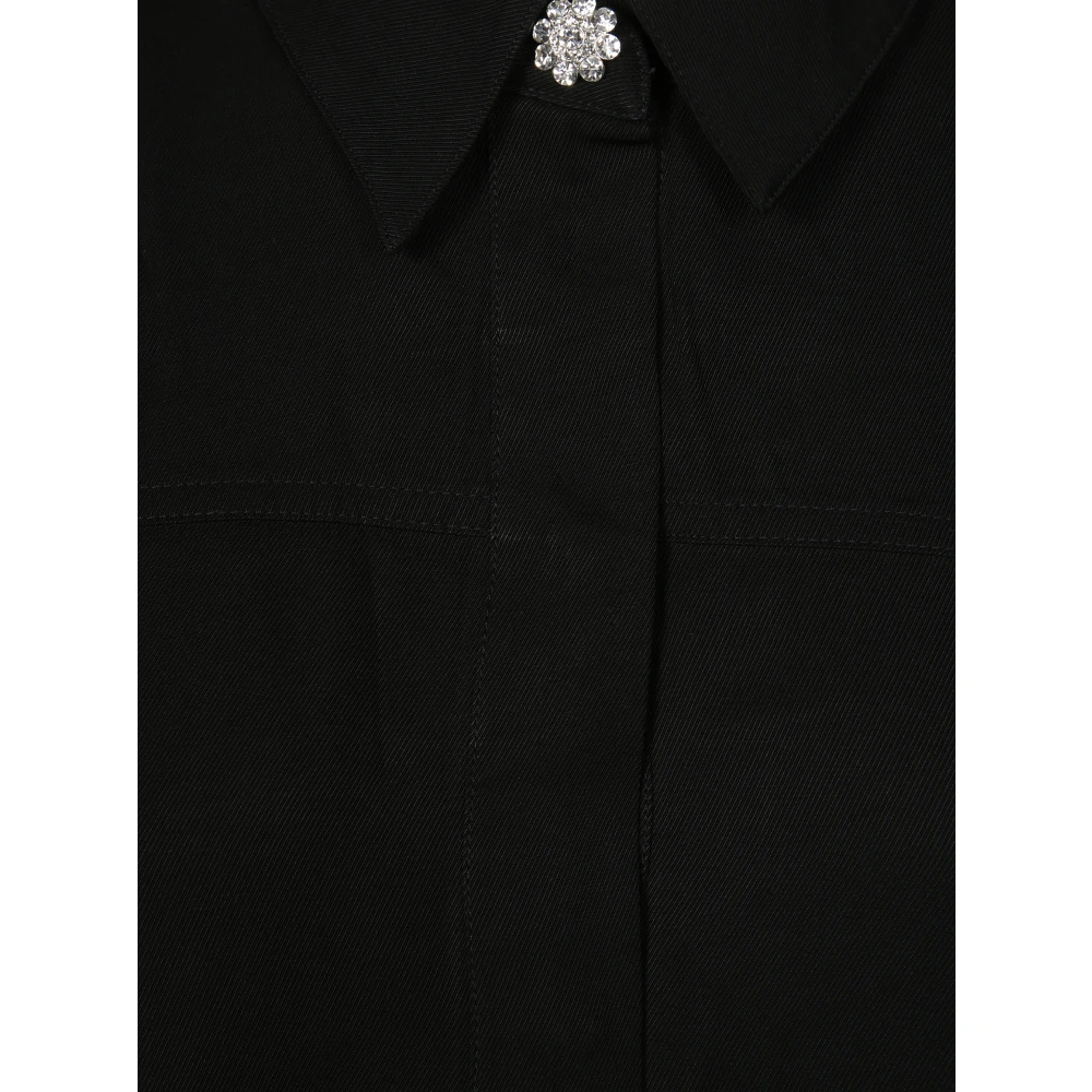 Ganni Mini Twill Jurk Black Dames