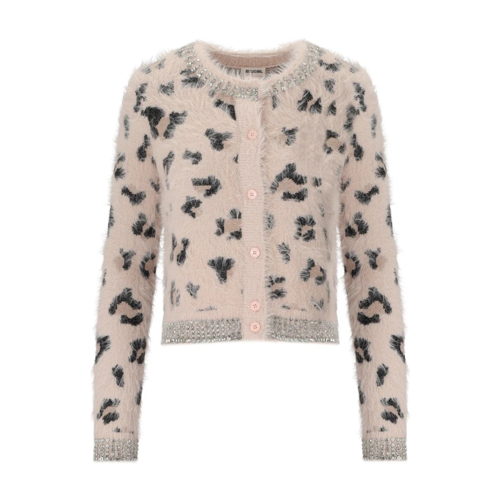 Blugirl Leopard Jacquard Bont-Effect Vest Pink Dames