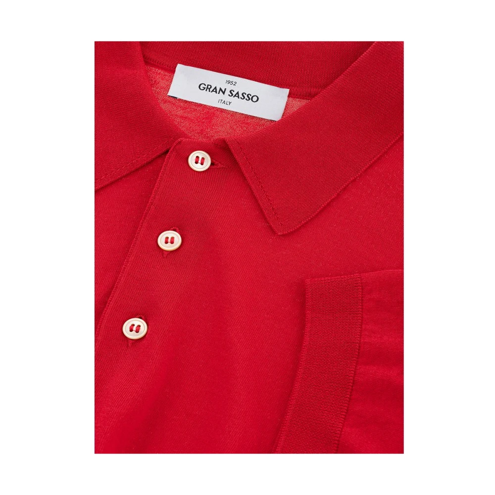 Gran Sasso Italiaans katoenen poloshirt in rood Red Heren