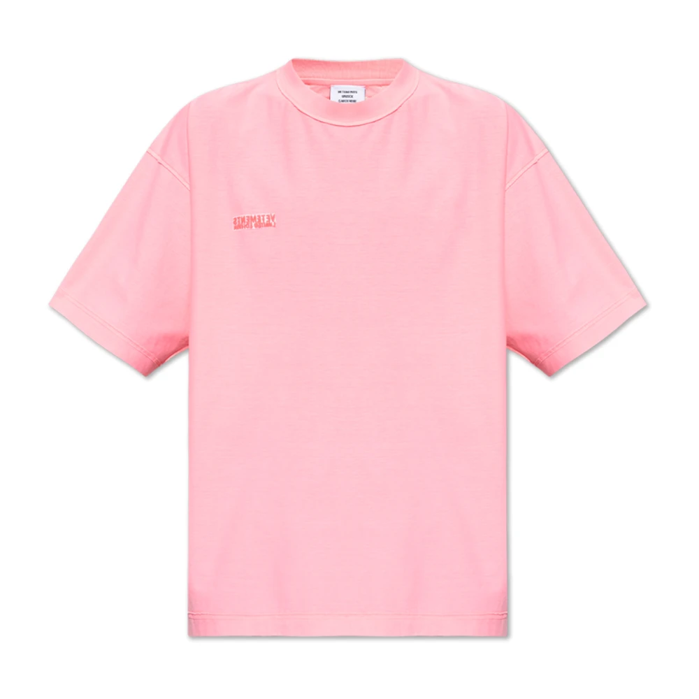 Vetements Logo T-shirt Pink Heren