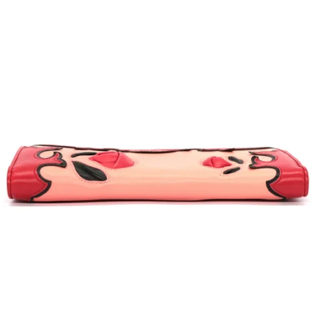 Miu Pre-owned Leather wallets Pink Dames