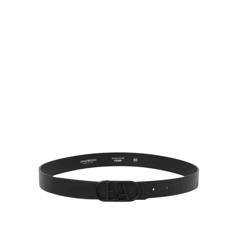Emporio Armani Women's Black Leather Belt Buckle