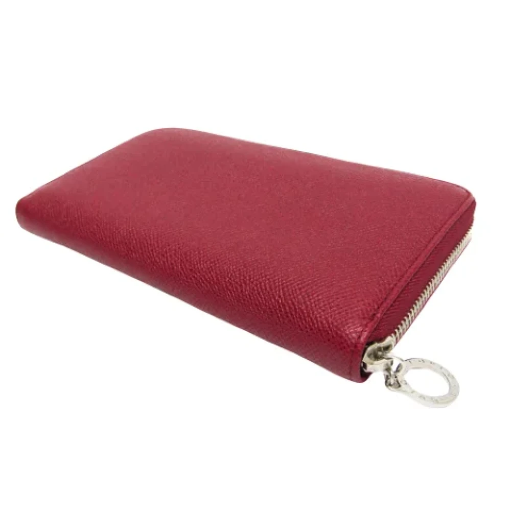 Bvlgari Vintage Pre-owned Leather wallets Red Dames