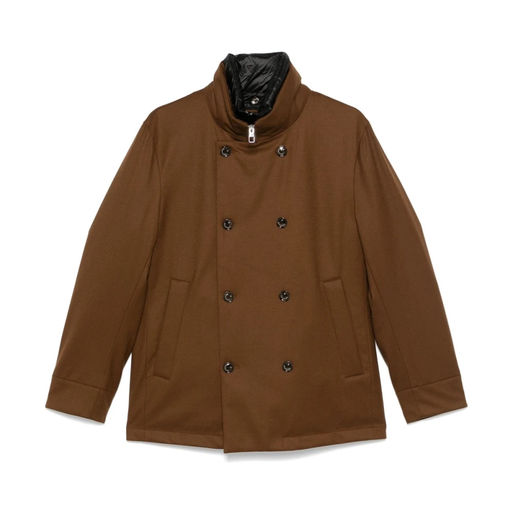 Montecore Dubbelbreasted wollen donsjack met afneembare binnenste bib Brown Heren