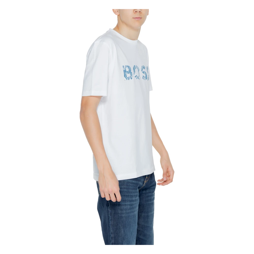 Hugo Boss Ocean T-shirt Lente Zomer Collectie 100% Katoen White Heren