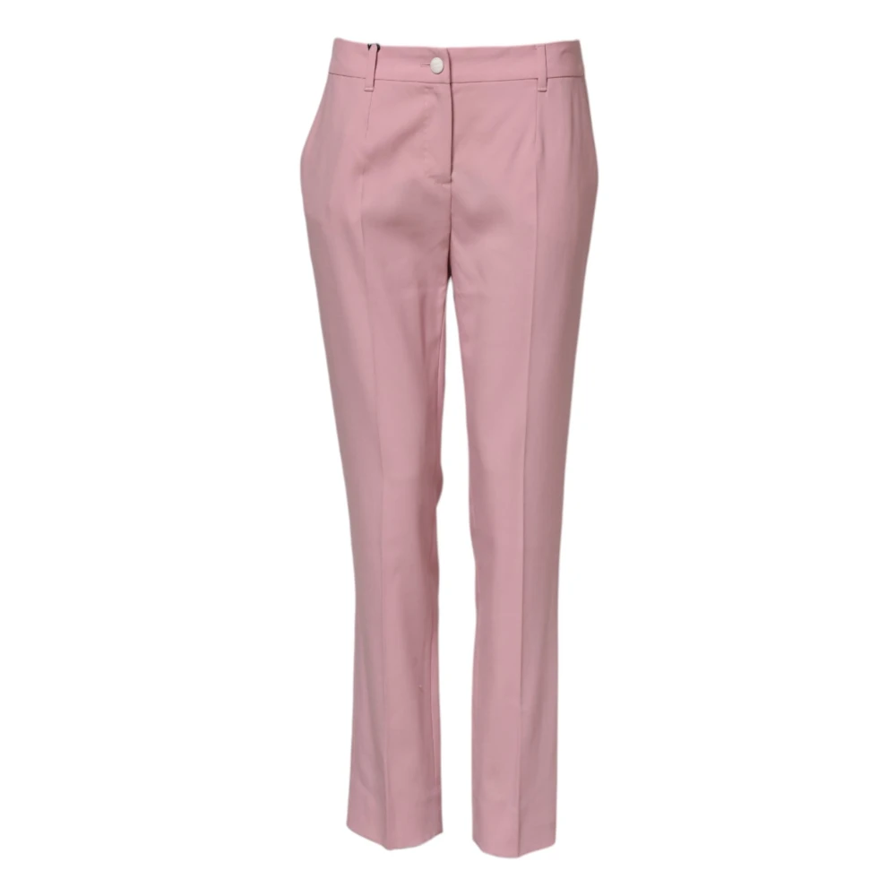 Dolce & Gabbana Women's Pink Mid Waist Tapered Pants