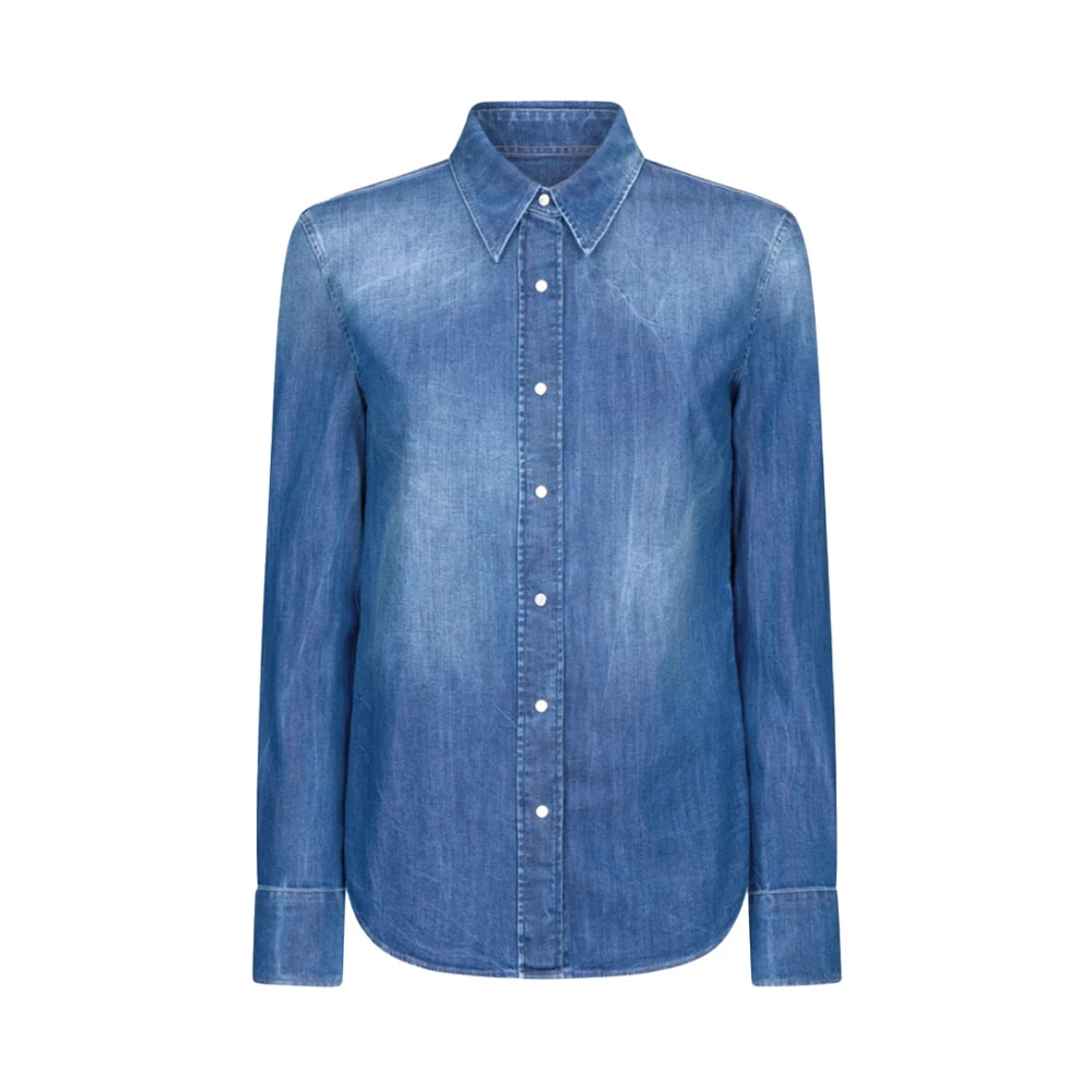 Dondup Denim Skjorta med Knappar Blue, Dam