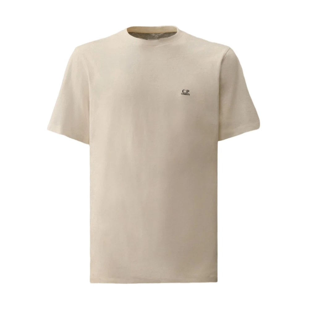 C.p. Company Men's Beige T-Shirts, Xl, Logo Cotton T-Shirt