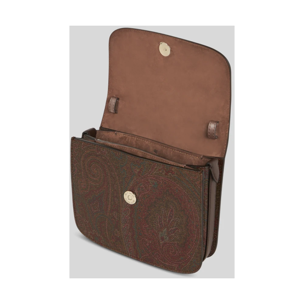 ETRO Kleine Essential Paisley Jacquard Schoudertas Brown Dames
