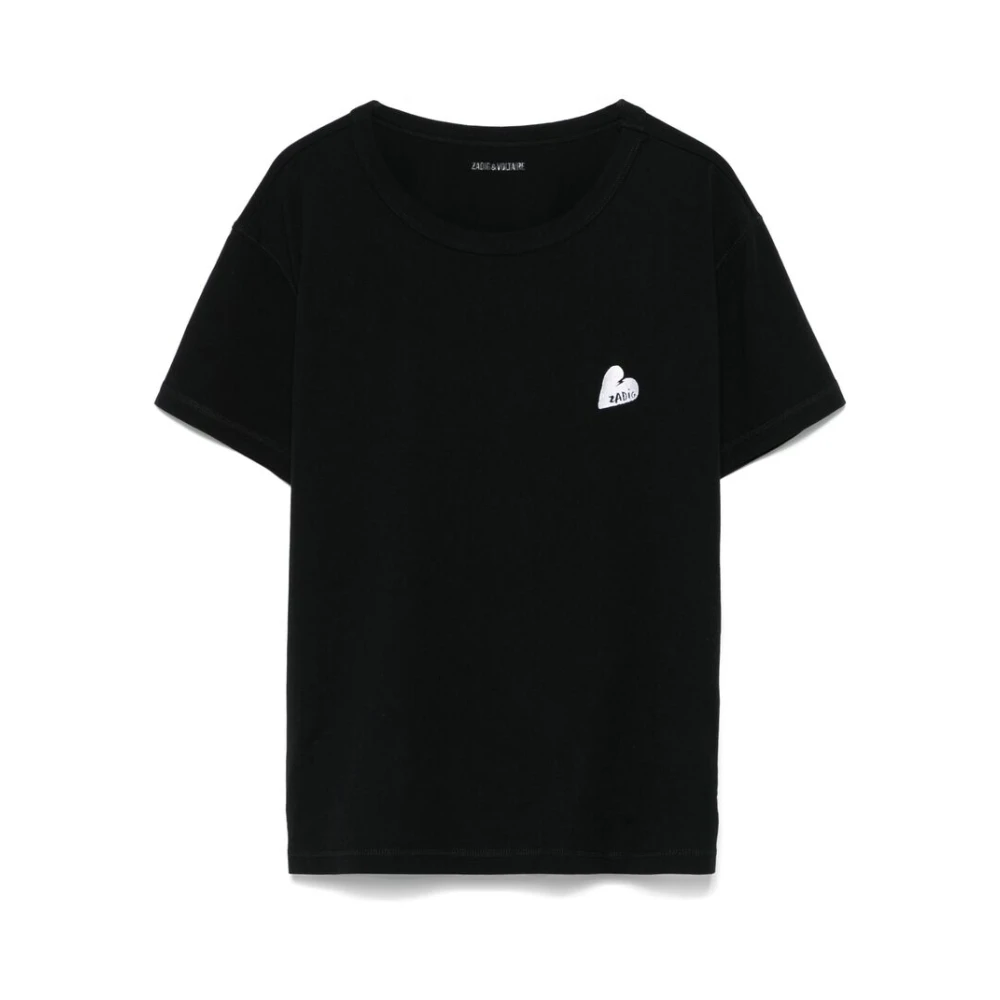 Zadig & Voltaire Zwart T-shirt met zijsplitten Black Dames