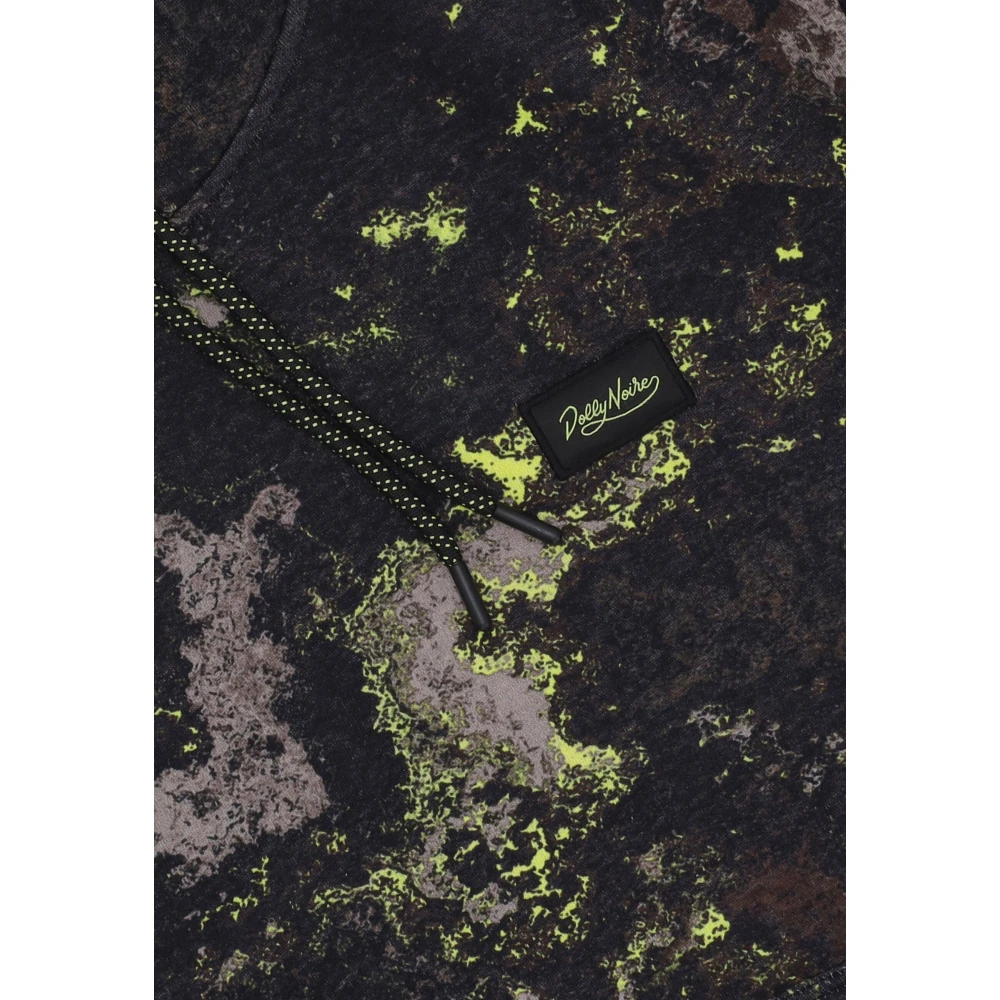 Dolly Noire Donkere Camo Hoodie met Voorzak Brown Heren