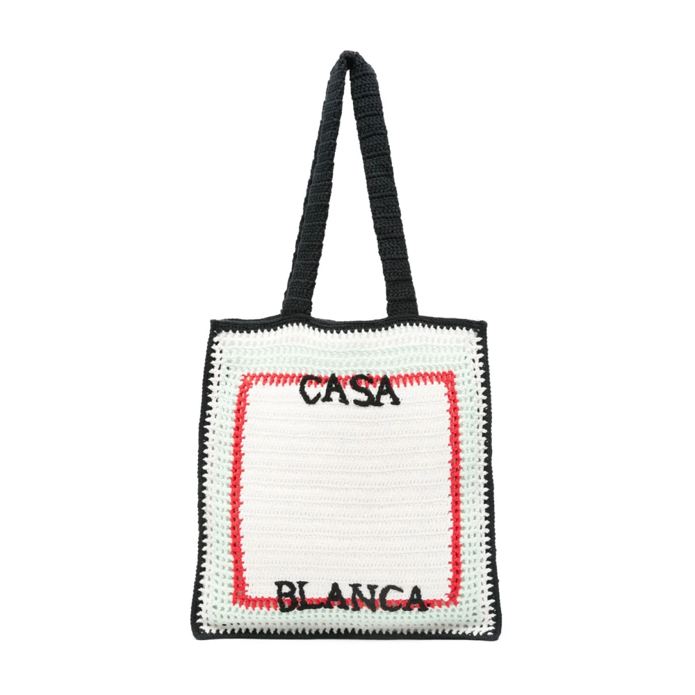 Casablanca Women's White Shopping Bags, One Size, Crochet Bag