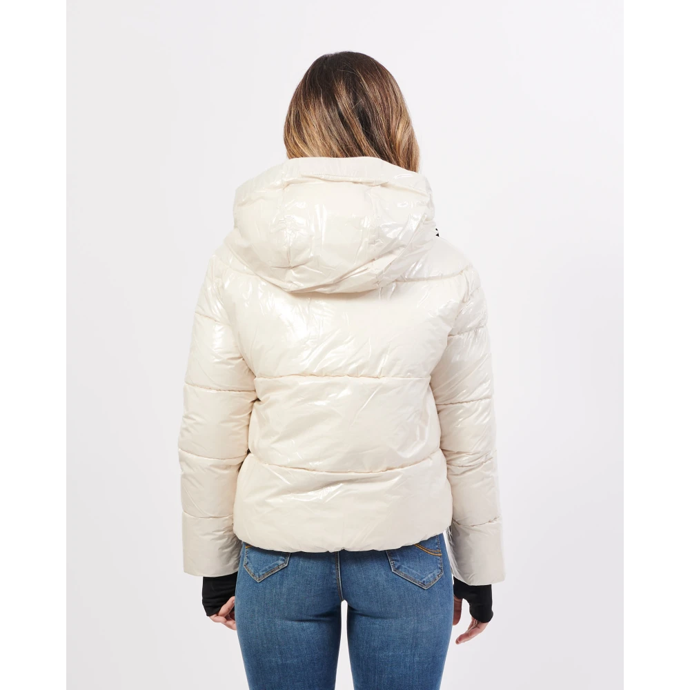 Suns Glanzende Prestatiejas met Capuchon Beige Dames