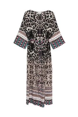 Geometric-Pattern Maxi Klänning