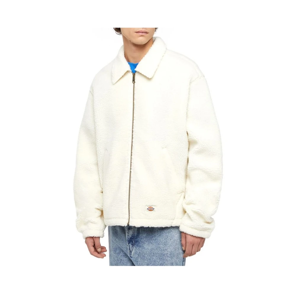 Dickies Witte Fleece Jas met Ritszakken White Heren