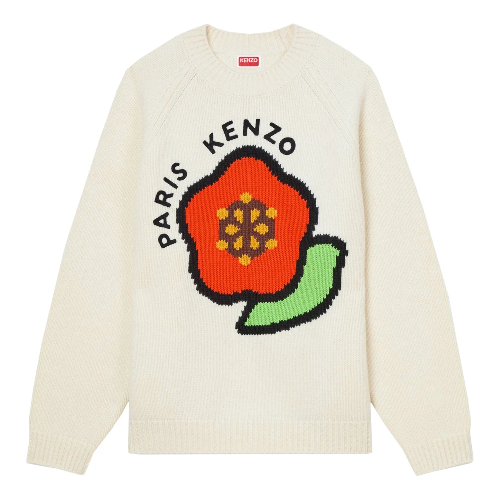 Kenzo Witte wollen sweatshirt met inleggrafiek White Heren