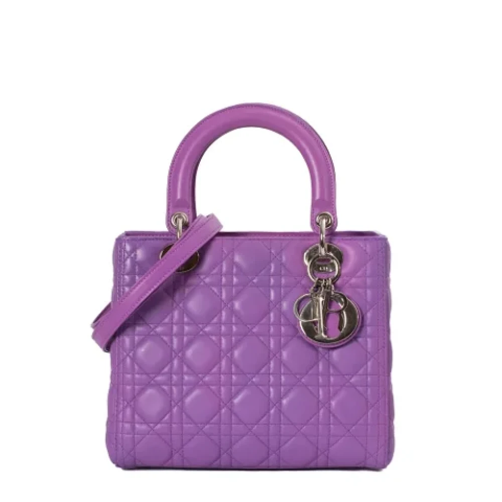 Dior Vintage Pre-owned Leather dior-bags Purple Dames