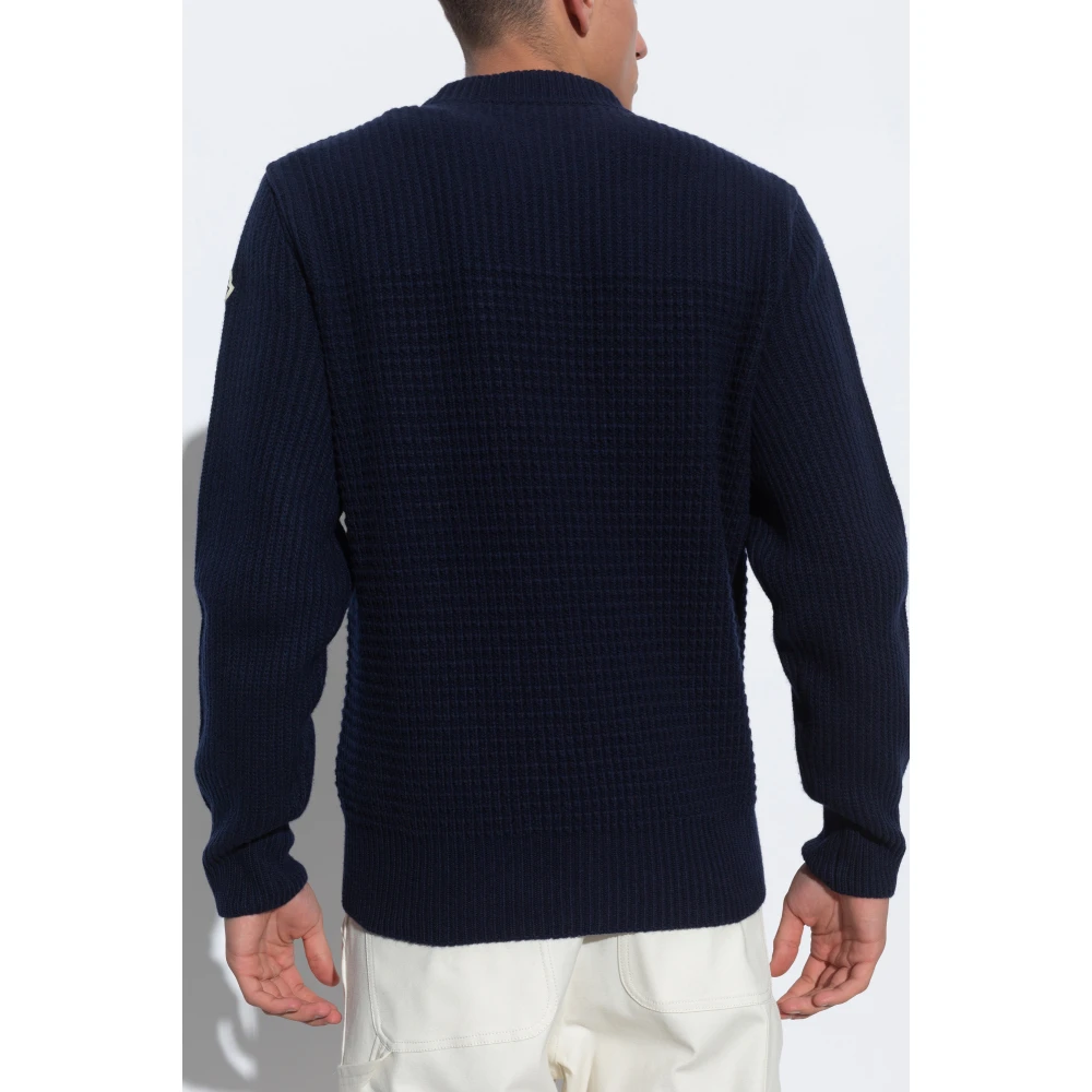 Moncler Trui met logo Blue Heren