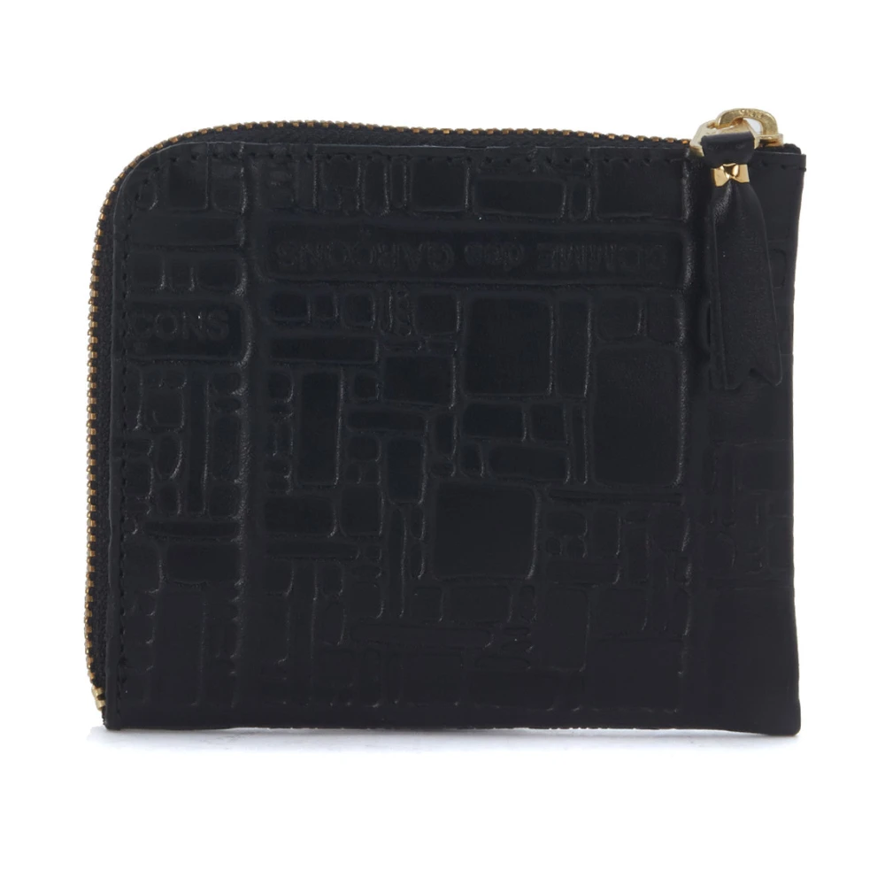 Comme des Garçons Rechthoekige Bedrukte Leren Portemonnee Black Unisex