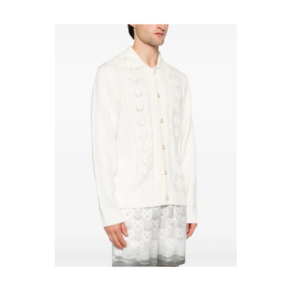Casablanca Witte Sweater met Knopen en Kraag White Heren