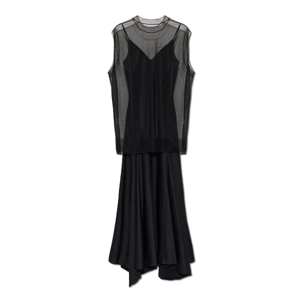 AllSaints, Kleedjes , Dames, Zwart, XS, Polyester, Ava Two-Piece Jurk