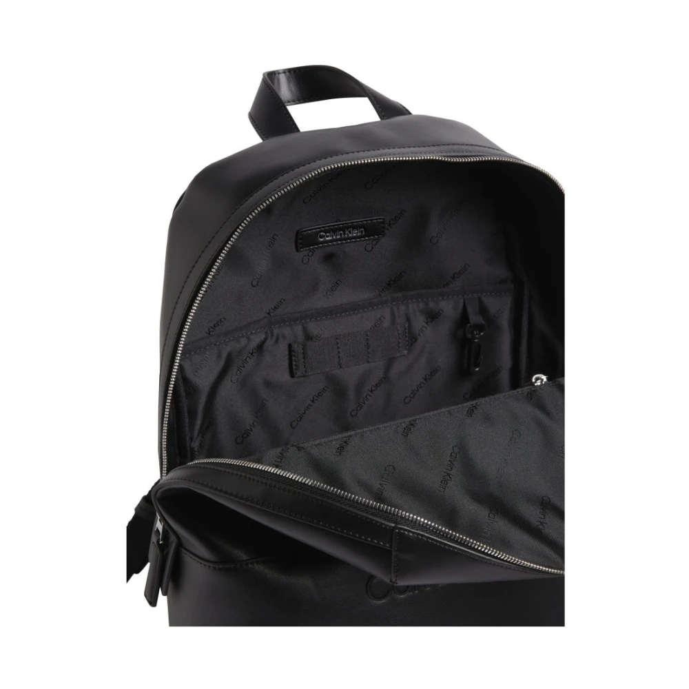 Calvin Klein Zwarte ronde rugzak voor mannen Black Heren