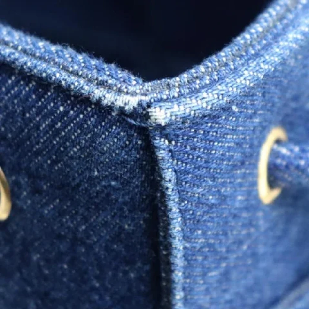 Bottega Veneta Vintage Pre-owned Cotton shoulder-bags Blue Dames