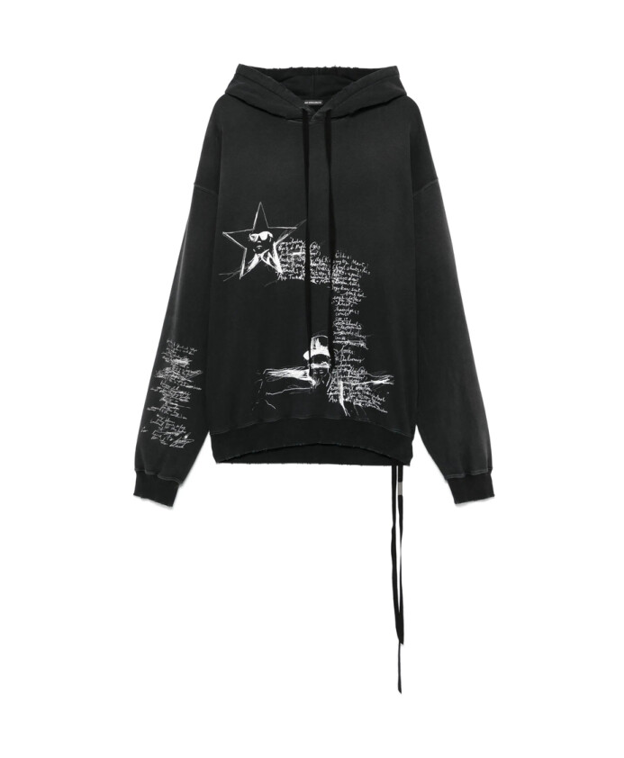 sweat-a-capuche-noir-imprime-esquisse