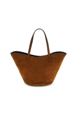 Suede Shoulder Bag med vävd detalj