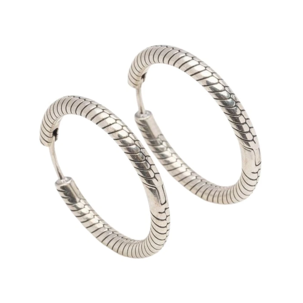 Pandora , Earrings, Female, Gray, One Size, Moments Charm Hoop Earrings