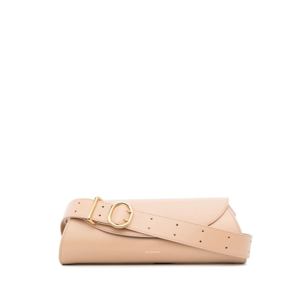 Jil Sander Beige Cannolo Kleine Schoudertas Beige Dames