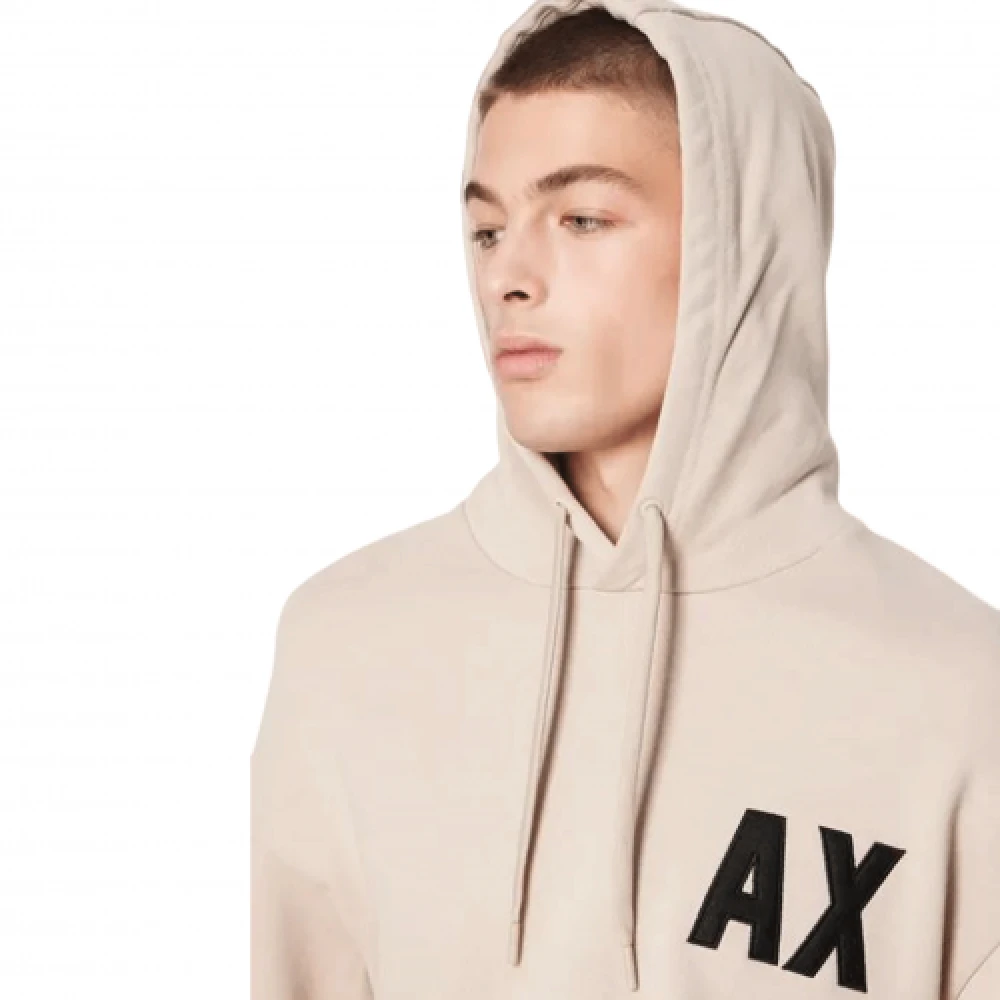 Armani Exchange Beige Heren Sweatshirt met AX Borduursel Beige Heren