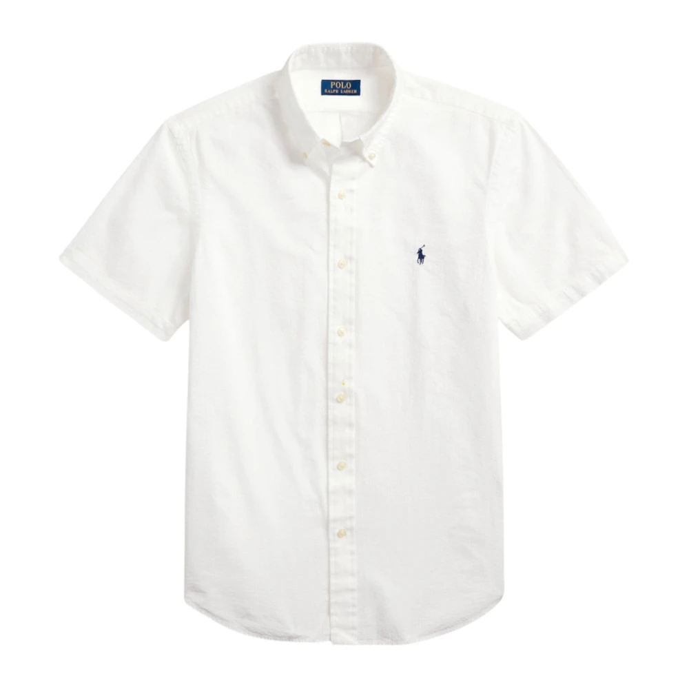 Ralph Lauren Vit Custom Fit Seersucker Skjorta