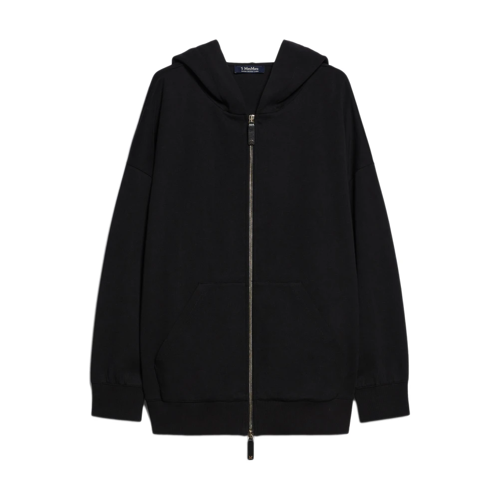 Max Mara Zwarte Katoenen Hoodie Sweater Black Dames