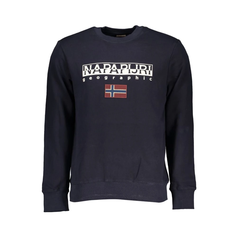 Napapijri Elegant langärmelig sweatshirt met ronde hals Blue Heren