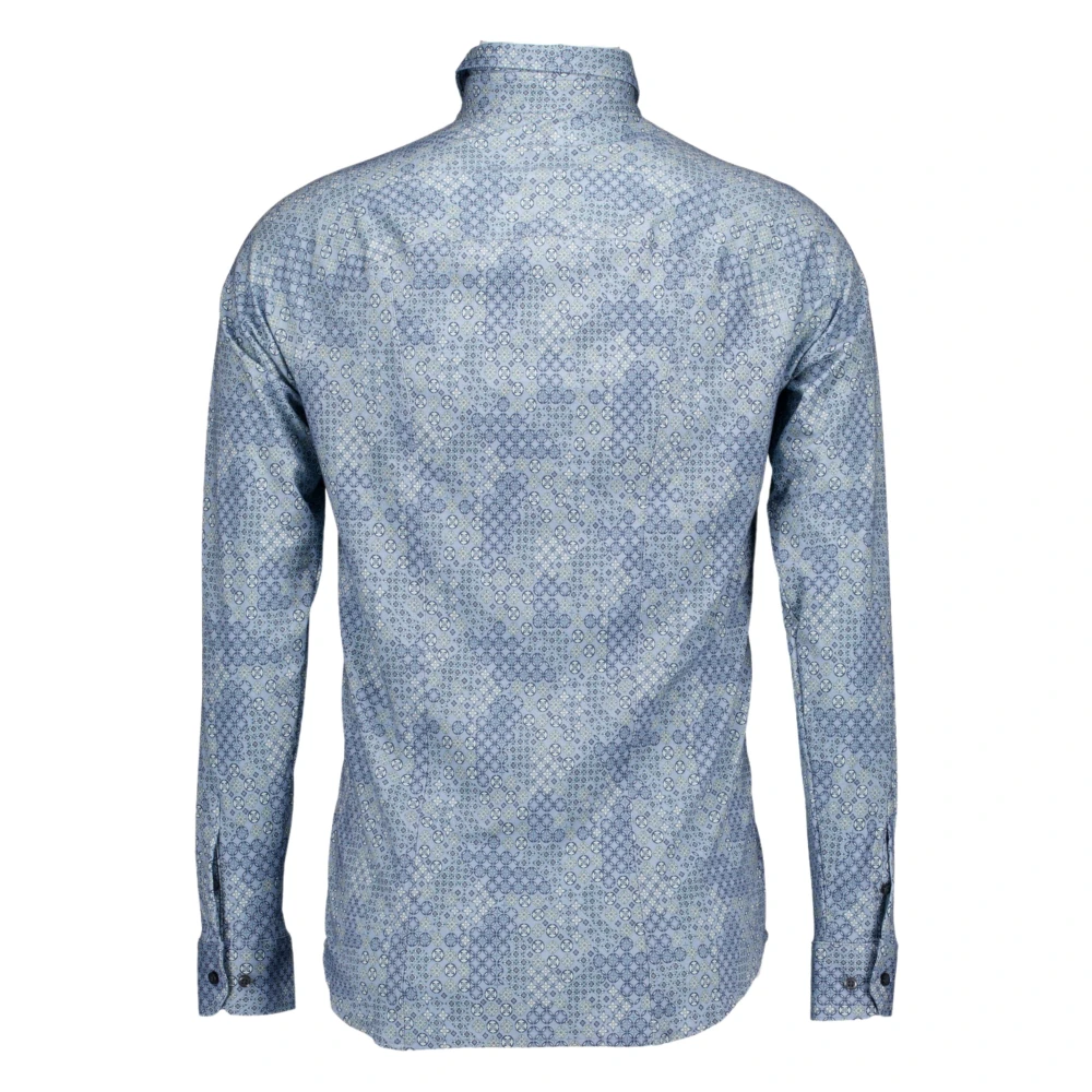 Desoto Blauw Langemouw Kent Overhemd Blue Heren