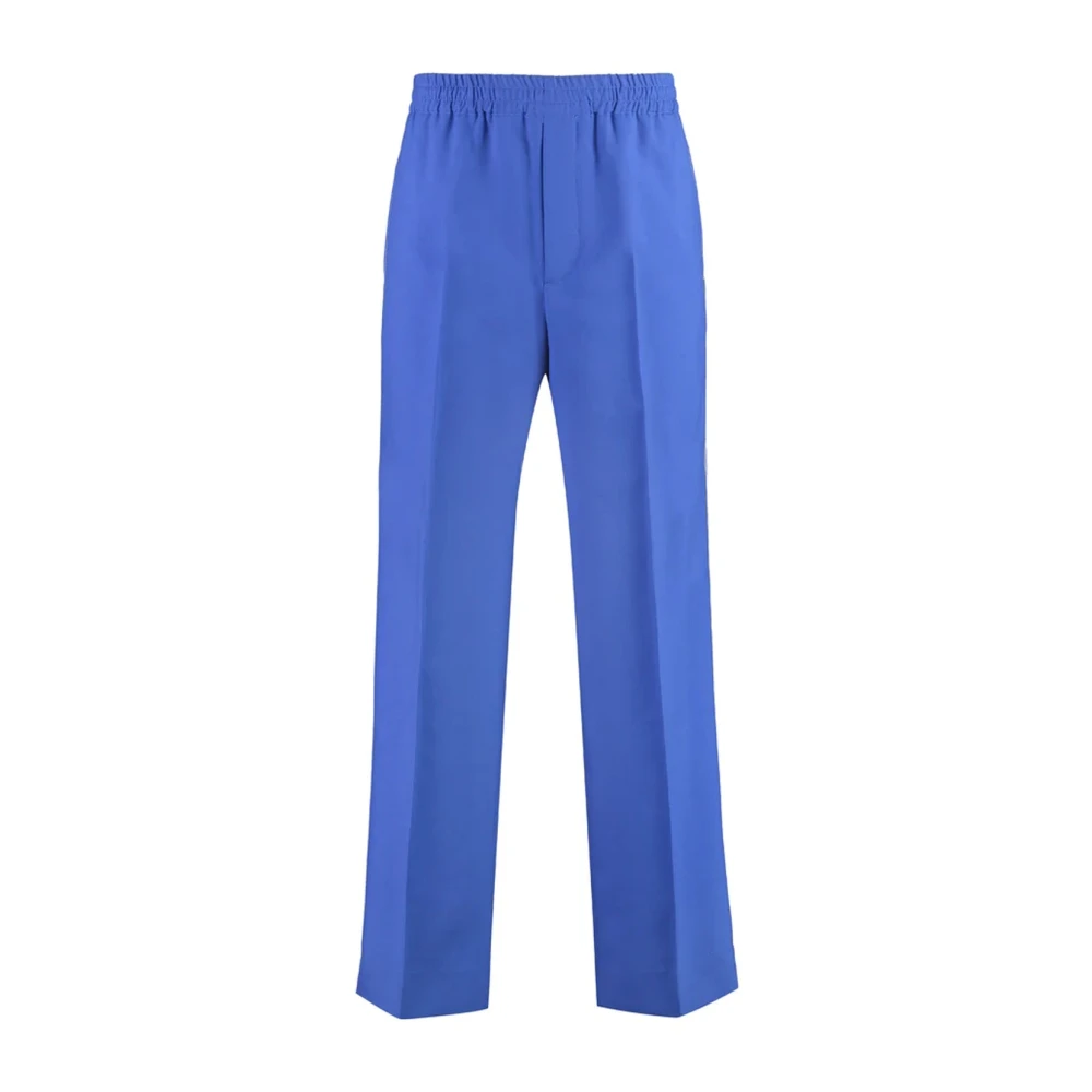 Gucci Wollen broek met logo detail achteraan Blue Heren