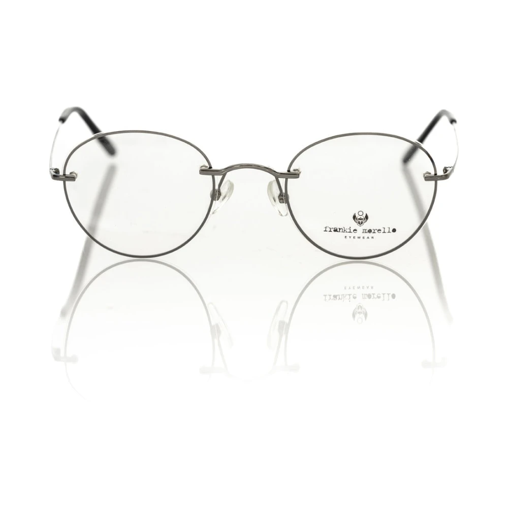 Frankie Morello Women's Gray Glasses, One Size, Round Metal Frame Eyeglasses