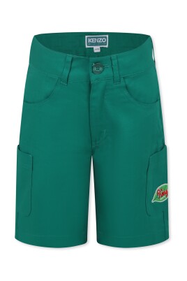 short-vert-decontracte-en-coton-avec-logo-brode