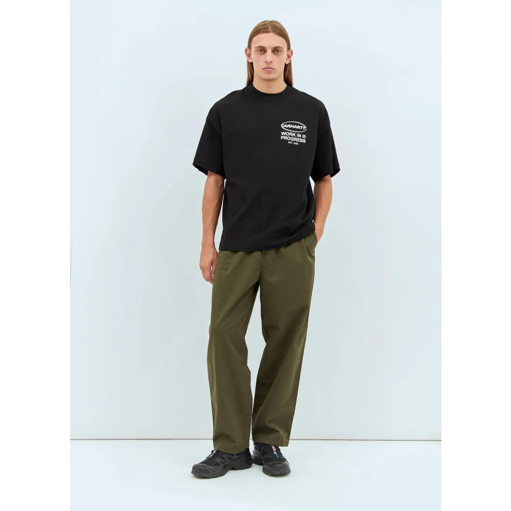 Carhartt WIP Logo Print Katoenen T-shirt Black Heren