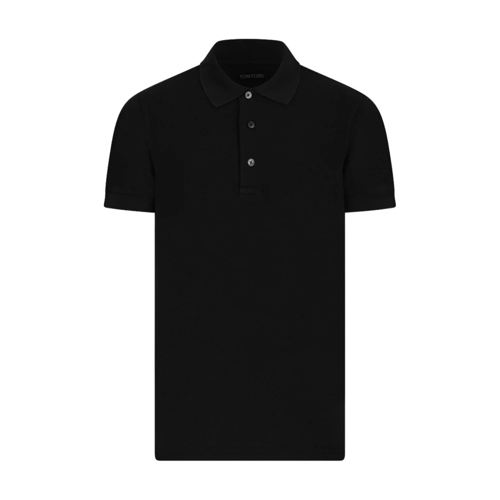 Tom Ford Men's Black Piquet Polo - Polo Shirts - L - Tops