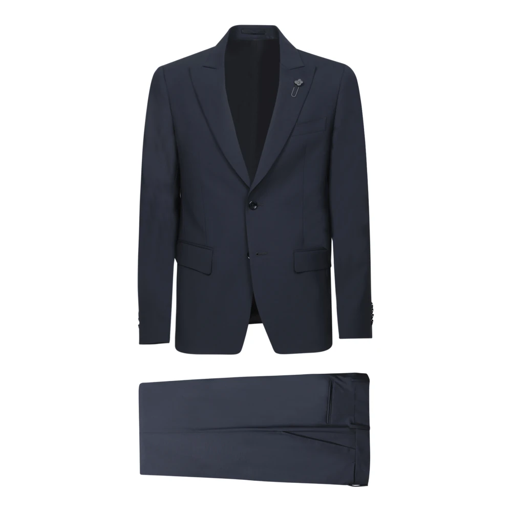 Lardini Klassiek pak met revers en speld Blue Heren