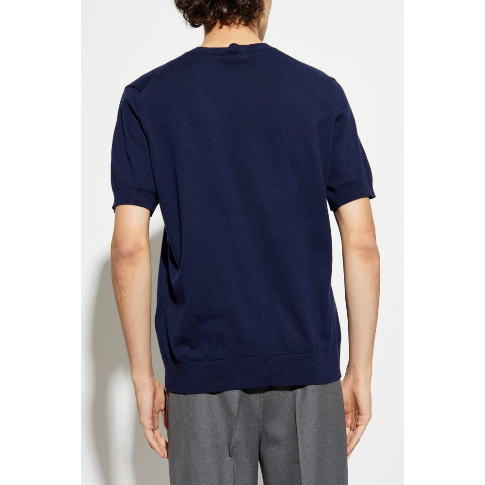 ETRO Katoenen trui met korte mouwen Blue Heren