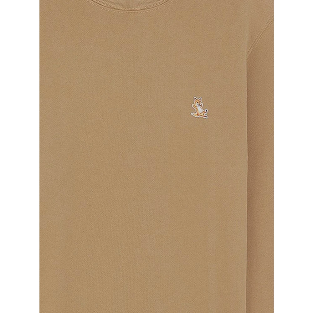 Maison Kitsuné Vos Katoenen Sweatshirt Beige Heren