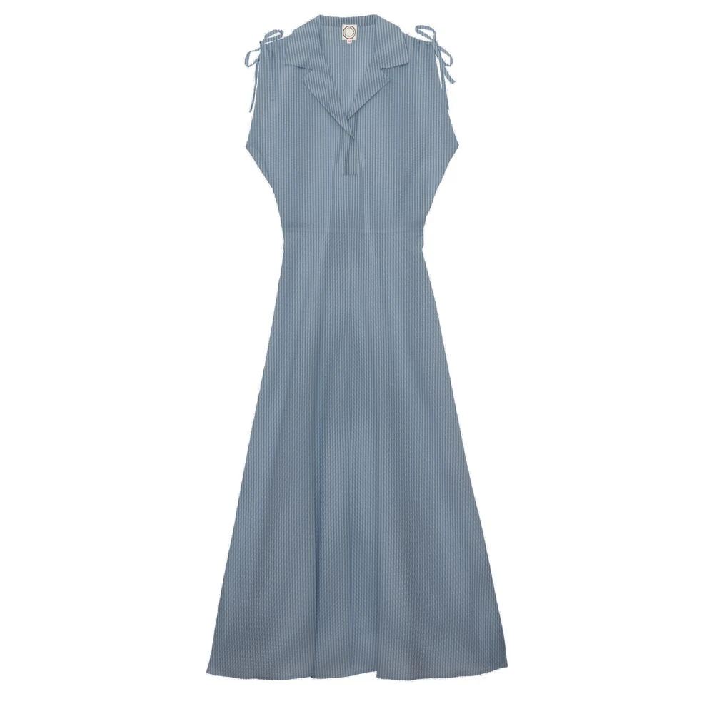 Ines De La Fressange Paris Violine slim-fit jurk in blauw katoen Blue Dames