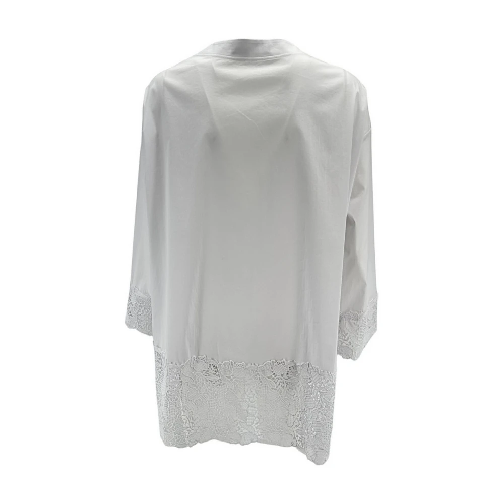 D.Exterior Witte Kant Koreaanse Stijl Overhemd White Dames
