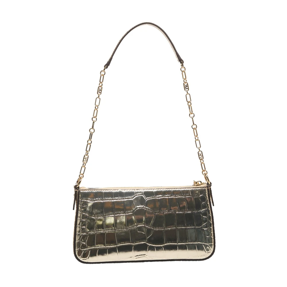 Michael Kors Gouden Krokodillenschoudertas Empire Yellow Dames