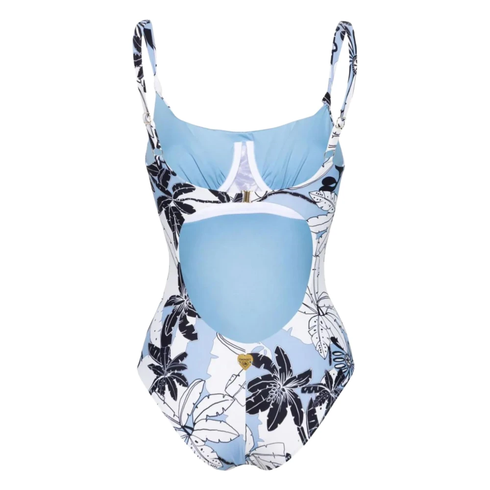 Twinset Heldere Blauwe Bloemenbadpak Multicolor Dames